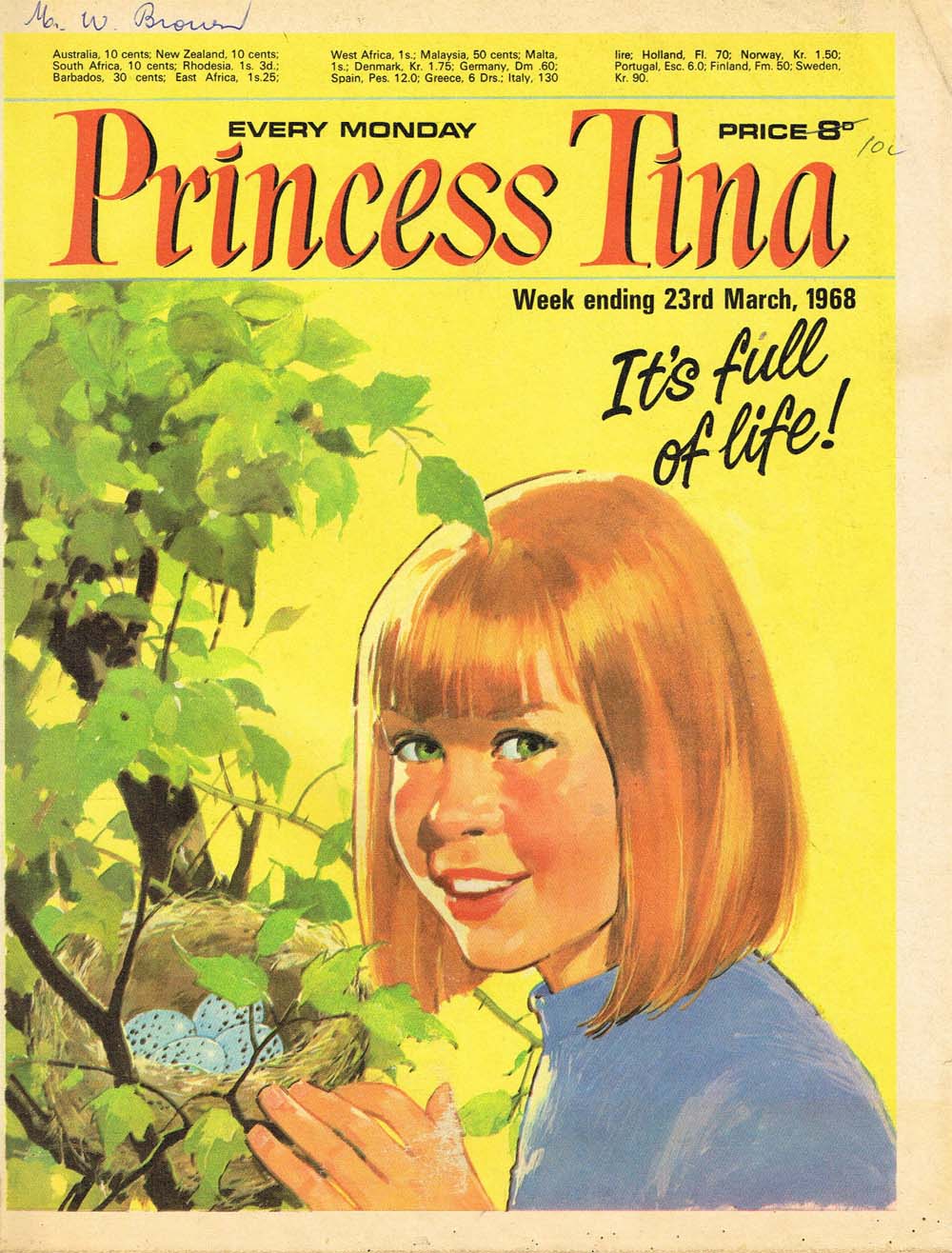 Princess Tina (Fleetway, 1968? series) 23 March 1968 (23 March 1968)