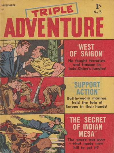 Triple Adventure (Approved, 1957 series) #3 September 1957