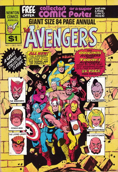 The Avengers Giant Size 84 Page Annual (Newton, 1975 series) #1 December 1975