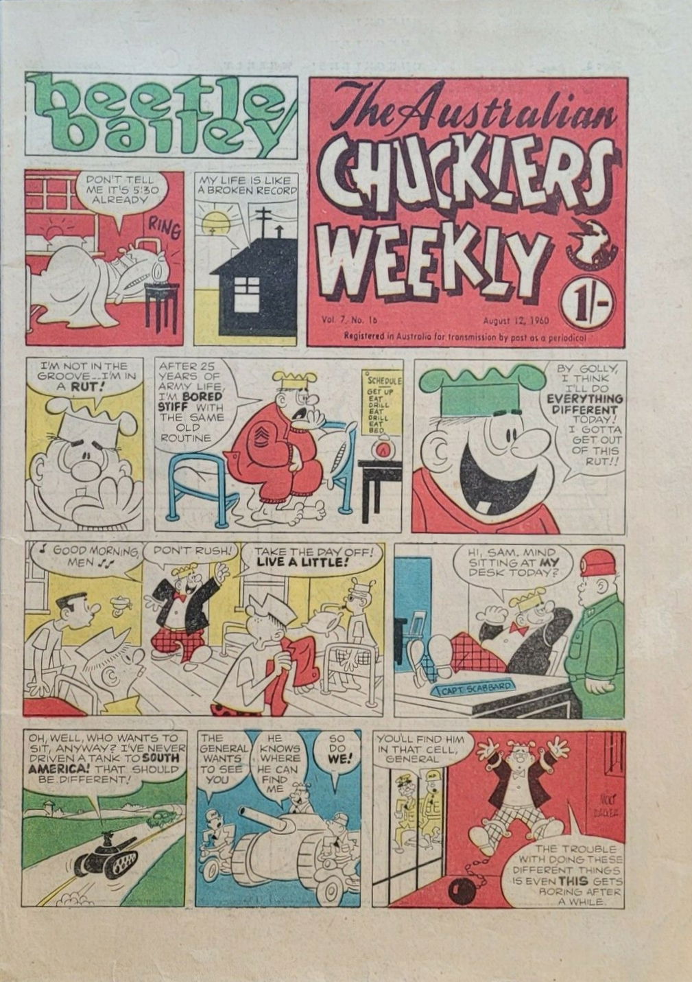 The Australian Chucklers Weekly (Chucklers, 1959 series) v7#16 (12 August 1960)