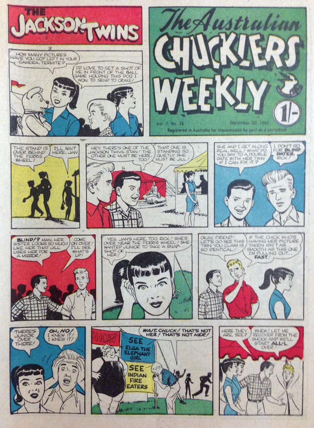 The Australian Chucklers Weekly (Chucklers, 1959 series) v7#23 (30 September 1960)