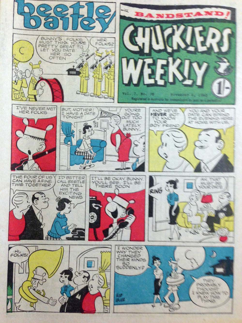 Chucklers Weekly with Bandstand (Chucklers, 1960 series) v7#28 (4 November 1960)