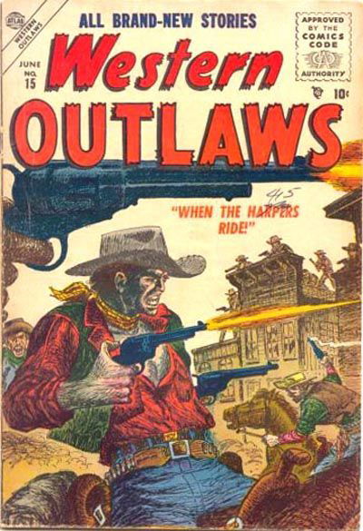 Western Outlaws (Warwick [Atlas], 1954 series) #15 (June 1956)