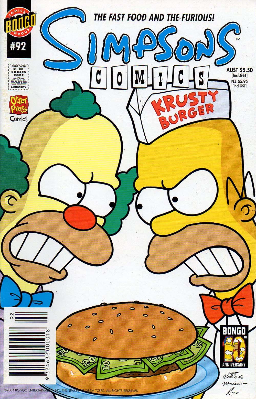 Simpsons Comics (Otter Press, 1998? series) #92 (2004)