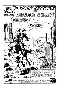 Killer Western Library (Yaffa/Page, 1974 series) #4 — The Giant Monster of Midnight Valley! (page 1)