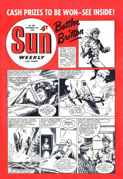 Sun (AP, 1952 series) #500 (6 September 1958)