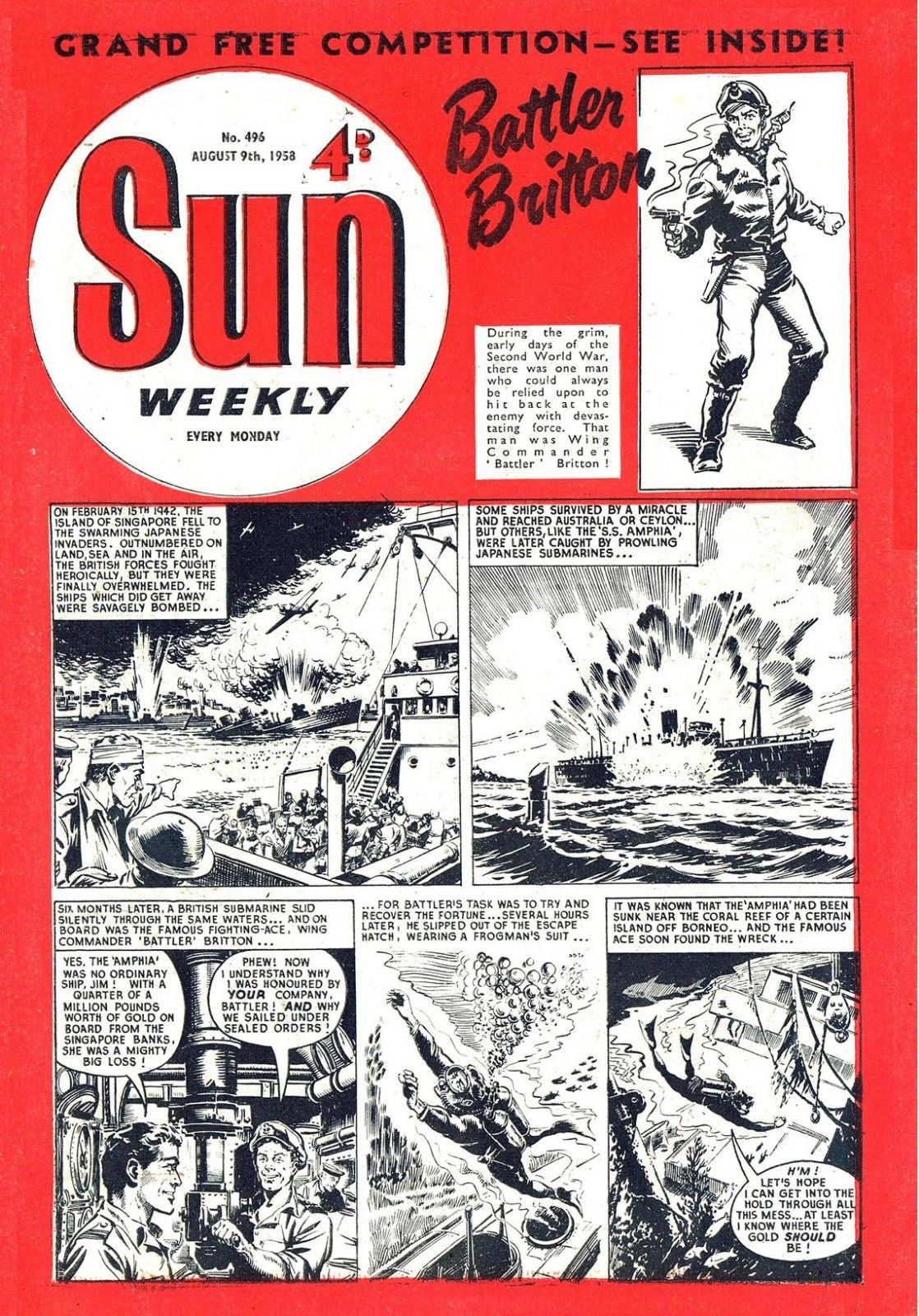 Sun (AP, 1952 series) #496 (9 August 1958)