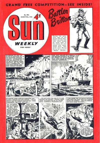 Sun (AP, 1952 series) #496 (9 August 1958)