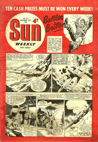 Sun (AP, 1952 series) #511 (22 November 1958)