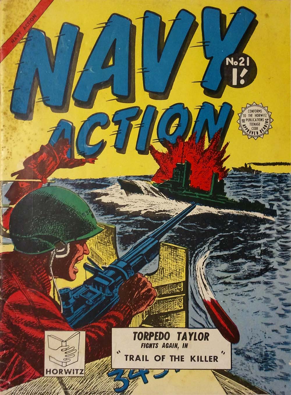 Navy Action (Horwitz, 1956 series) #21 ([February 1957?])