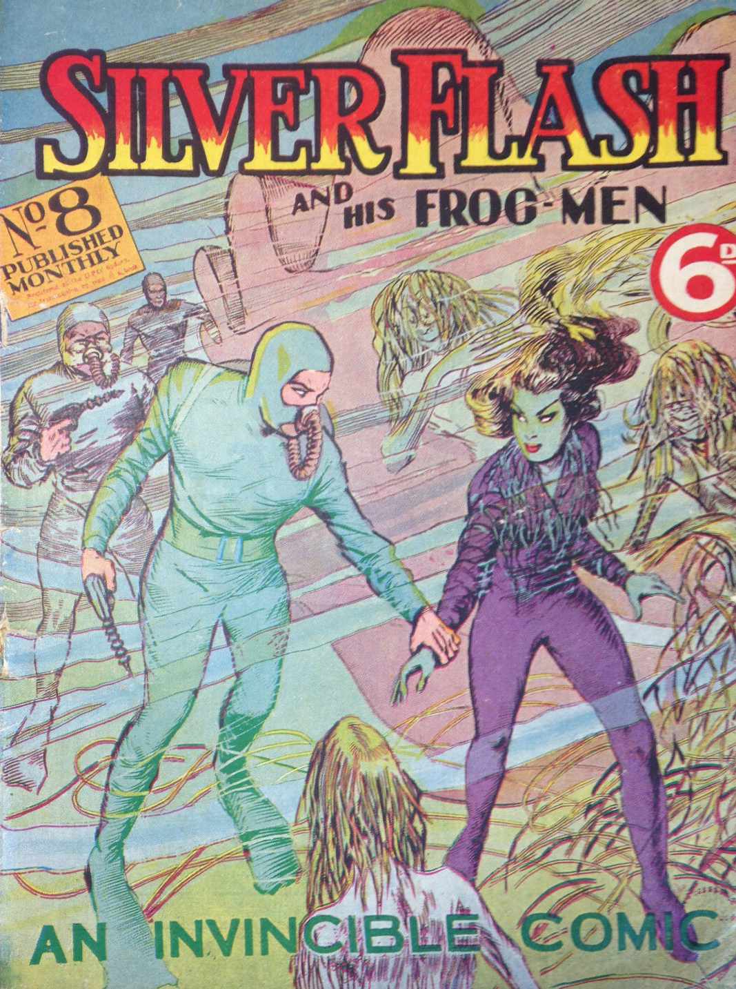 Silver Flash and His Frog-Men (Invincible, 1950 series) #8 — Silver Flash and His Frog Men (January 1951)