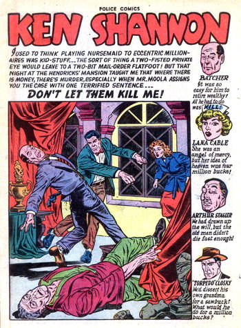 Police Comics (Quality, 1941 series) #115 — Don't Let Them Kill Me (page 1)