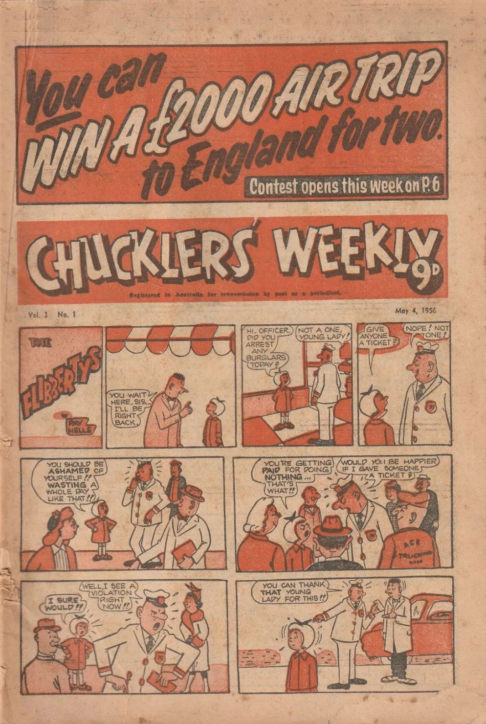 Chucklers' Weekly (Consolidated Press, 1954? series) v3#1 (4 May 1956)