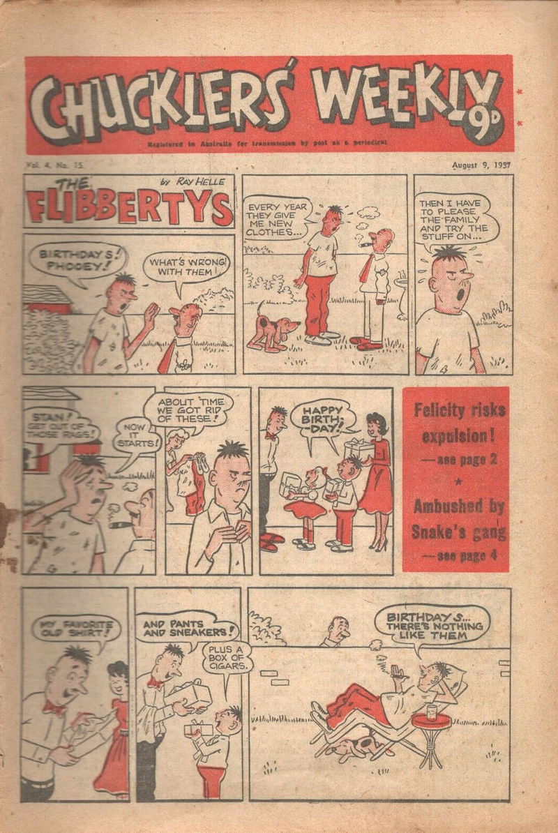 Chucklers' Weekly (ACP, 1957 series) v4#15 (9 August 1957)