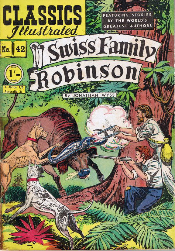 Classics Illustrated (Strato, 1954 series) #42 ([1958?]) —Swiss Family Robinson