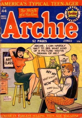 "Archie, I can hardly wait to see what kind of a picture you've drawn of me!"