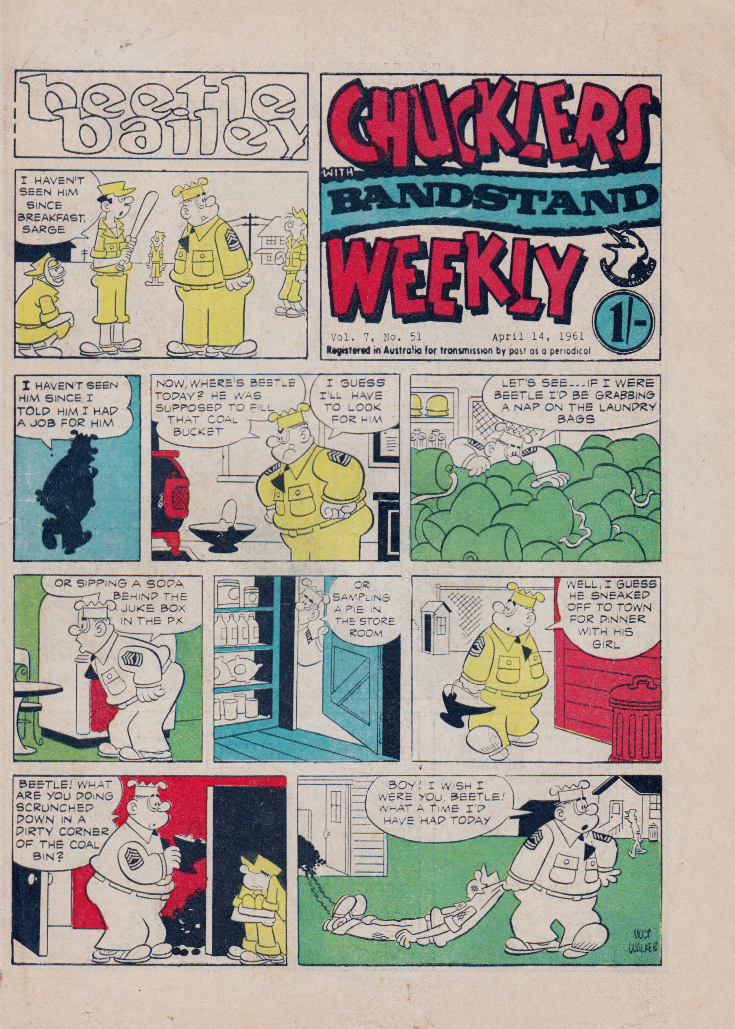 Chucklers Weekly with Bandstand (Chucklers, 1960 series) v7#51 (14 April 1961)