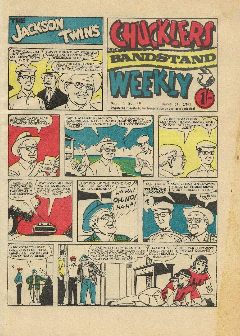 Chucklers Weekly with Bandstand (Chucklers, 1960 series) v7#49 (31 March 1961)