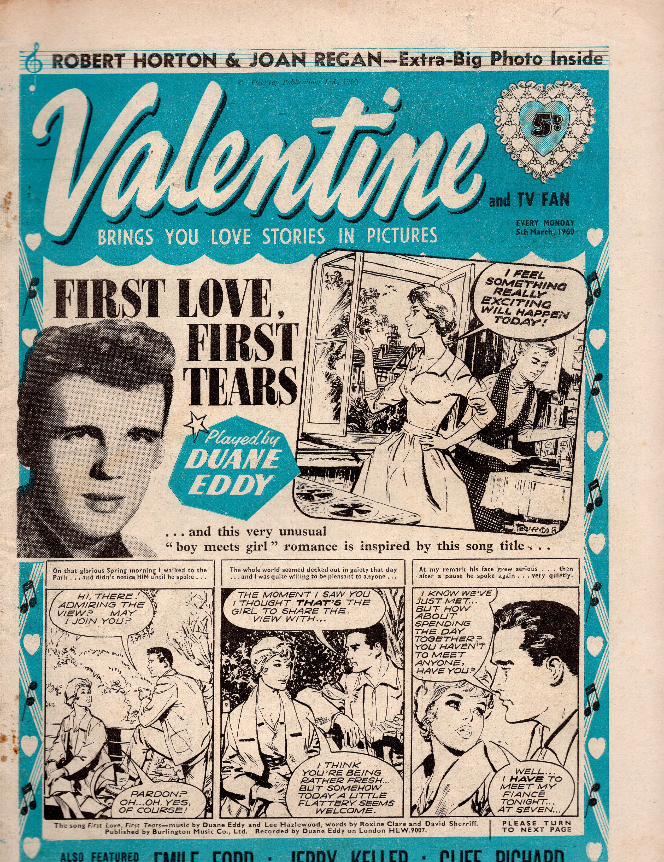 Valentine (Fleetway, 1960 series) 5 March 1960 — and TV Fan (5 March 1960)