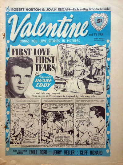 Valentine (Fleetway, 1960 series) 5 March 1960 — and TV Fan (5 March 1960)