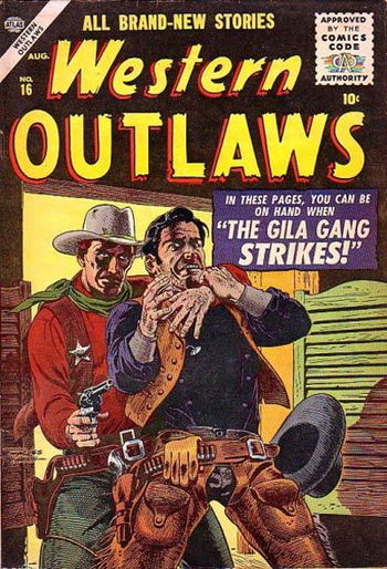 Western Outlaws (Warwick [Atlas], 1954 series) #16 (August 1956)