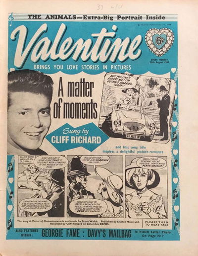 Valentine (Fleetway, 1960 series) 29 August 1964 (29 August 1964)