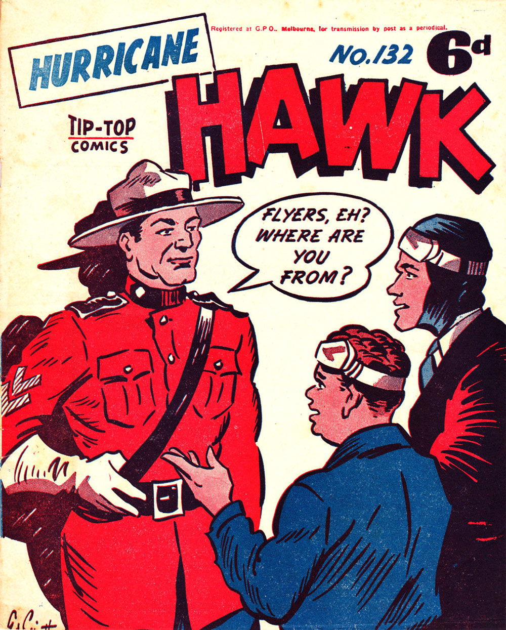 Hurricane Hawk (Southdown Press, 1947 series) #132 — Adventures of Hurricane Hawk ([July 1950?])