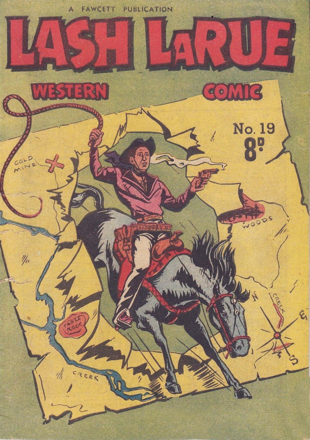 Lash LaRue Western Comic (Cleland, 1951 series) #19 ([December 1952?])