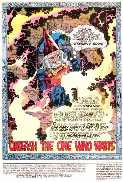 Unleash the One Who Waits (<span class="fw-500">The Demon</span>  #1 (August-September 1972)), page 1