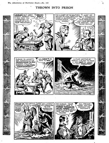 Hurricane Hawk (Southdown Press, 1947 series) #113 — [Thrown Into Prison] (page 1)