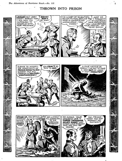 [Thrown Into Prison] (<span class="fw-500">Hurricane Hawk</span>  #113 ([January 1948?])), page 1