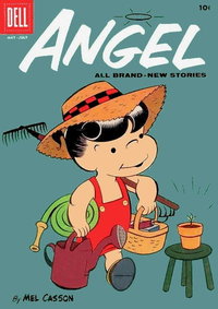 Angel (Dell, 1955 series)  #14 (May-July 1958) — Angel gets ready to garden