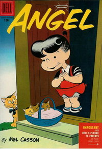 Angel (Dell, 1955 series)  #3 (August-October 1955) — Angel with a basket of kittens