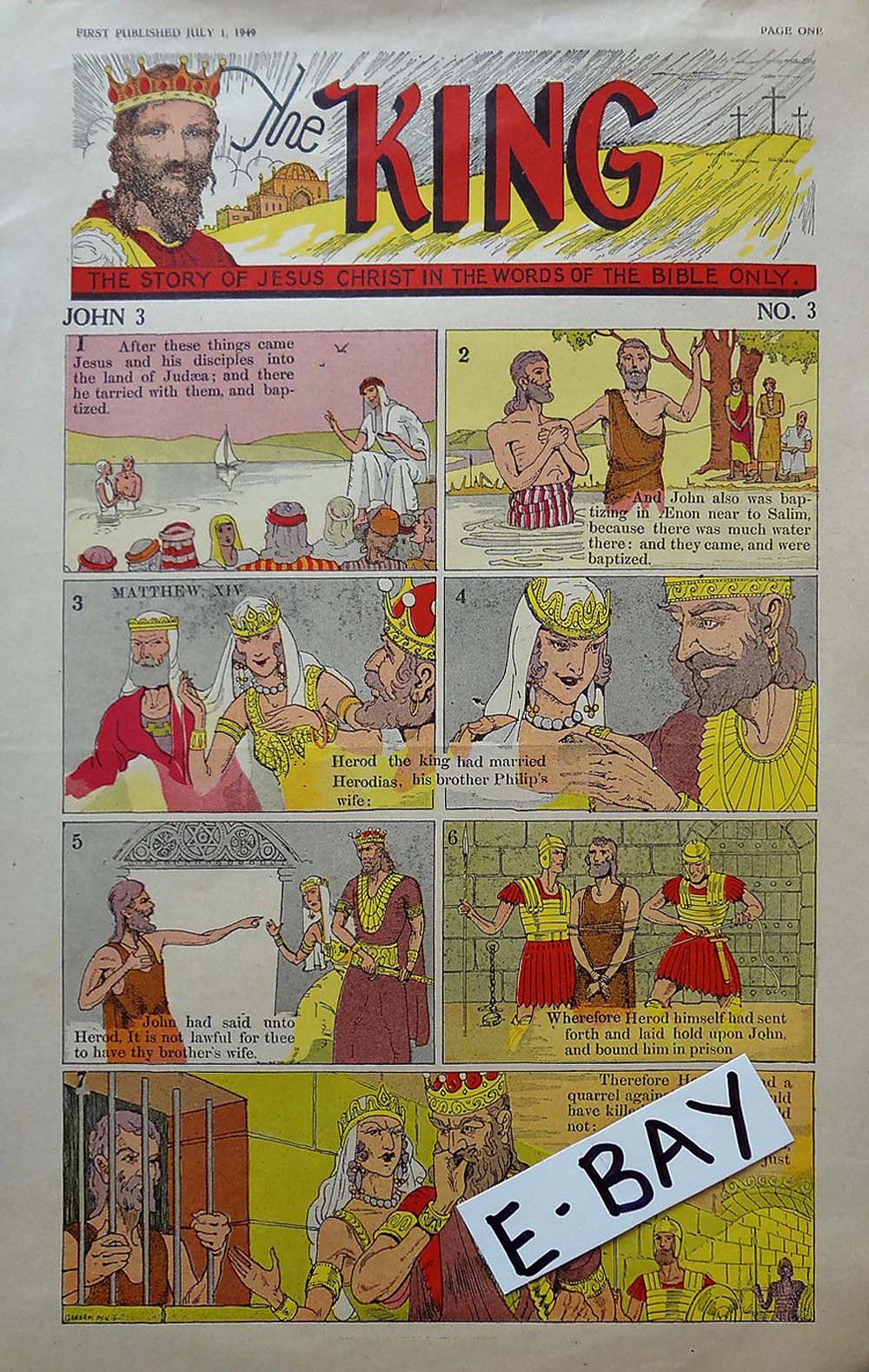 The King: the Story of Jesus Christ in the Words of the Bible Only (S. John Bacon, 1949 series) #3 ([1 July 1949?])