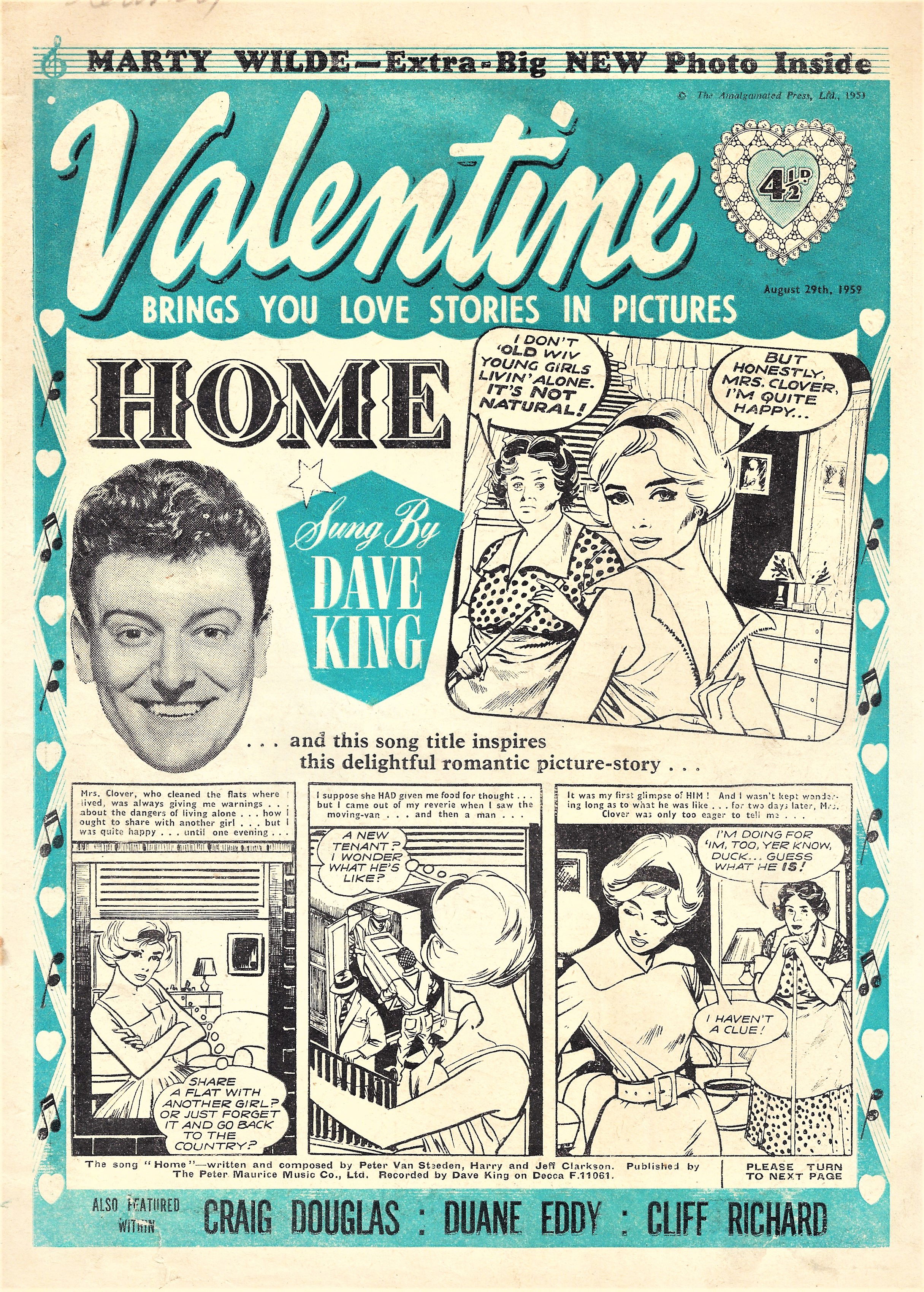 Valentine (AP, 1957 series) 29 August 1959 (29 August 1959)