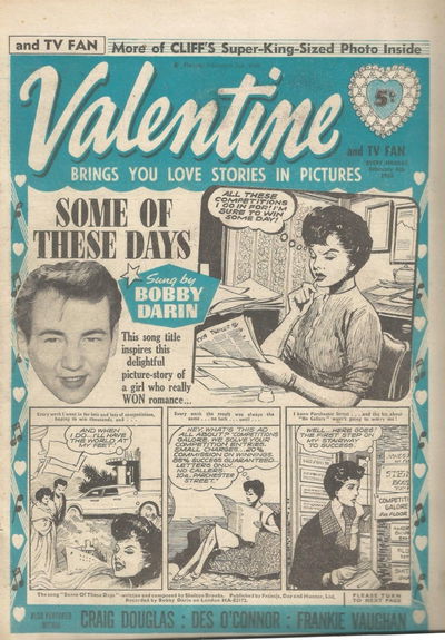 Valentine (Fleetway, 1960 series) 6 February 1960 — and TV Fan (6 February 1960)