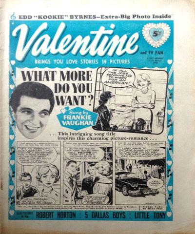 Valentine (Fleetway, 1960 series) 12 March 1960 — and TV Fan (12 March 1960)