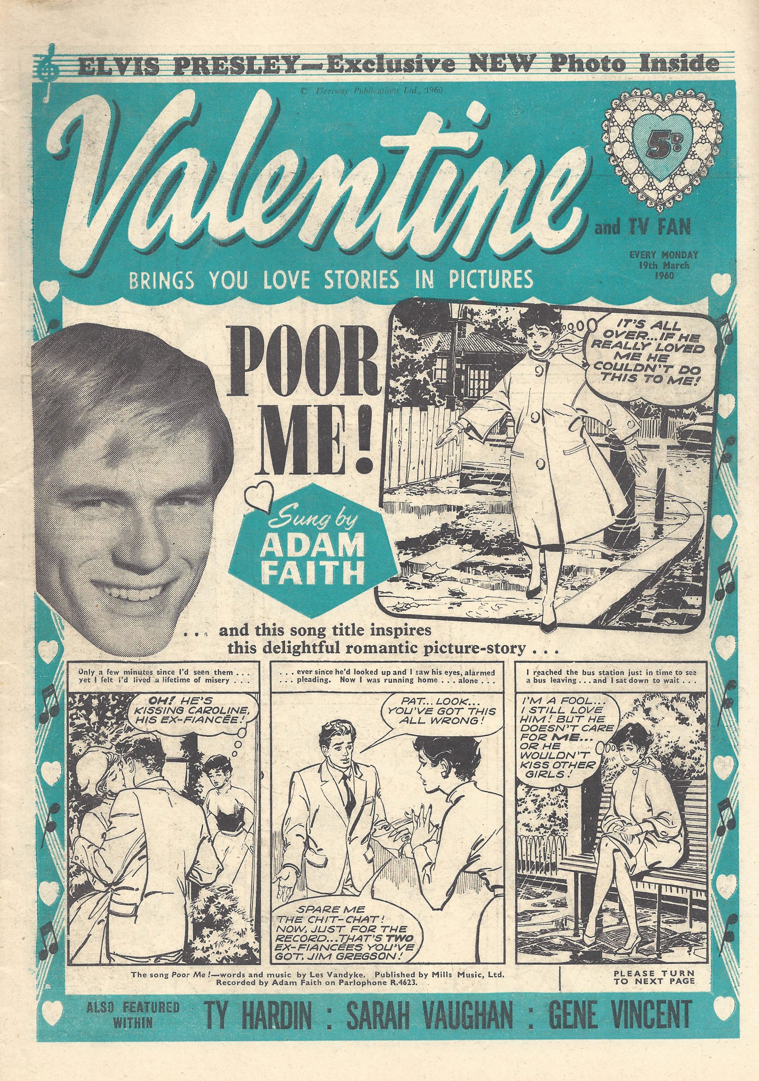 Valentine (Fleetway, 1960 series) 19 March 1960 — Valentine and TV Fan (19 March 1960)