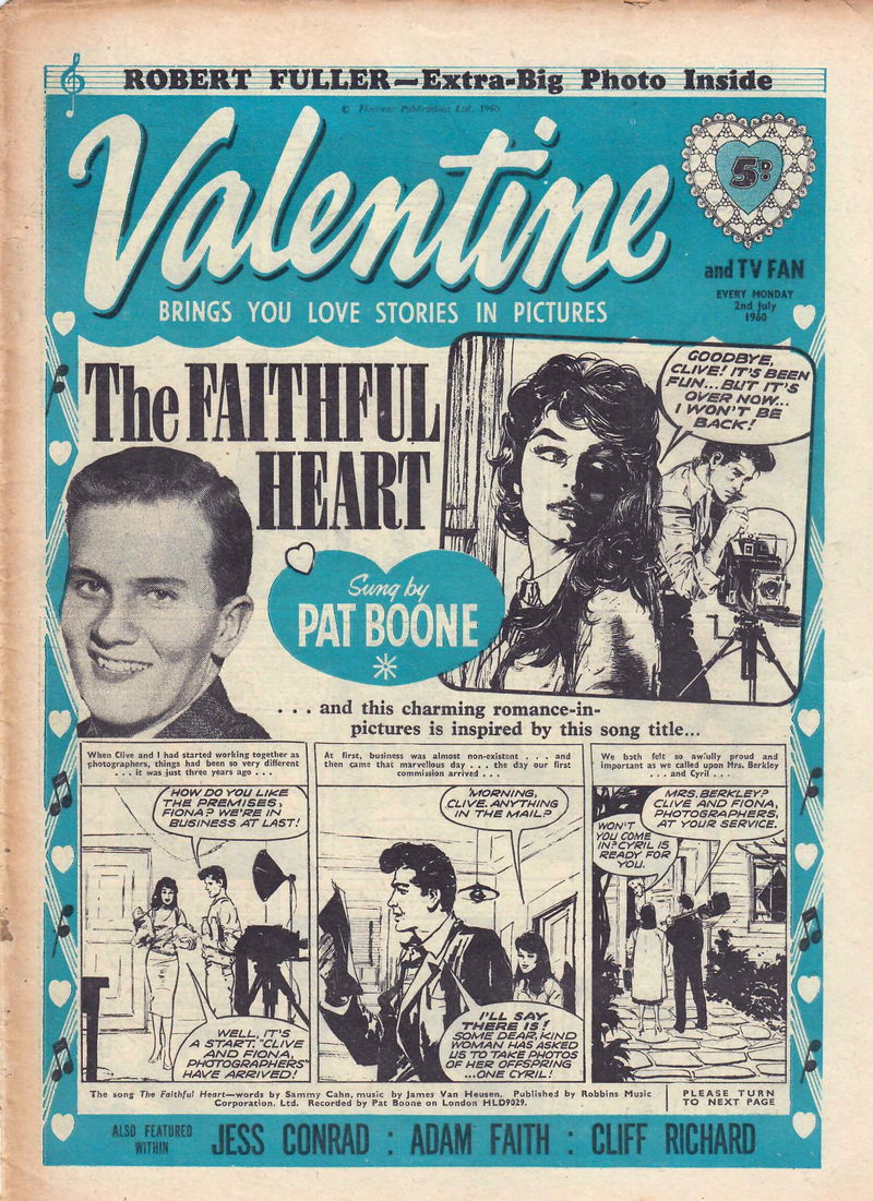 Valentine (Fleetway, 1960 series) 2 July 1960 — and TV Fan (2 July 1960)