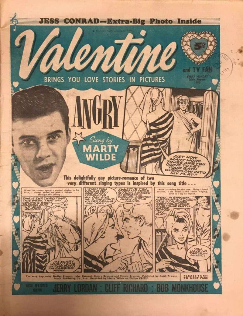Valentine (Fleetway, 1960 series) 20 August 1960 — and TV Fan (20 August 1960)