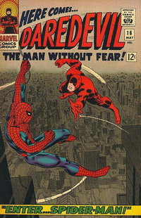 Daredevil (Marvel, 1964 series)  #16 (May 1966) — Enter... Spider-Man!