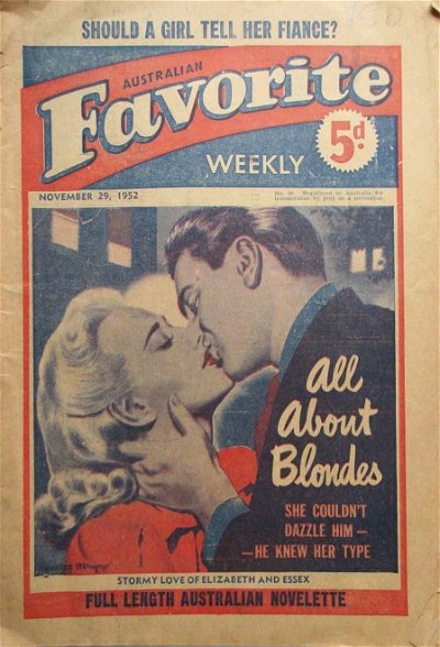 Australian Favorite Weekly (ANL, 1952? series) #40 (29 November 1952)