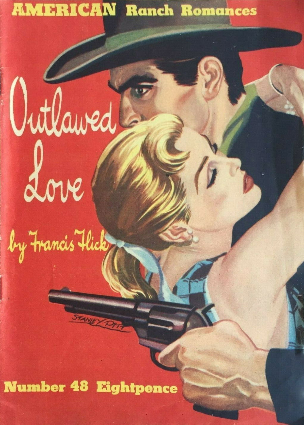 American Ranch Romances (Malian, 1952? series) #48 — Outlawed Love ([May 1954?])