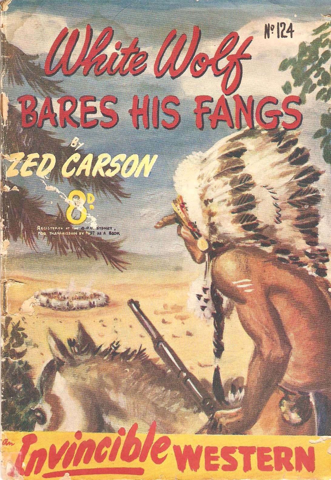 Invincible Westerns (Invincible, 1948 series) #124 — White Wolf Bares His Fangs ([October 1951?])