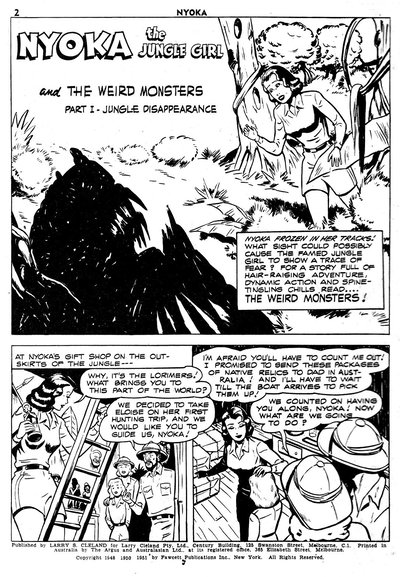 Nyoka the Jungle Girl (Cleland, 1949 series)  #34 ([February 1952?]) — The Weird Monsters Part I - Jungle Disappearance