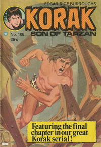 Edgar Rice Burroughs Korak Son of Tarzan (Top Sellers, 1973? series) #106 [November 1975?]