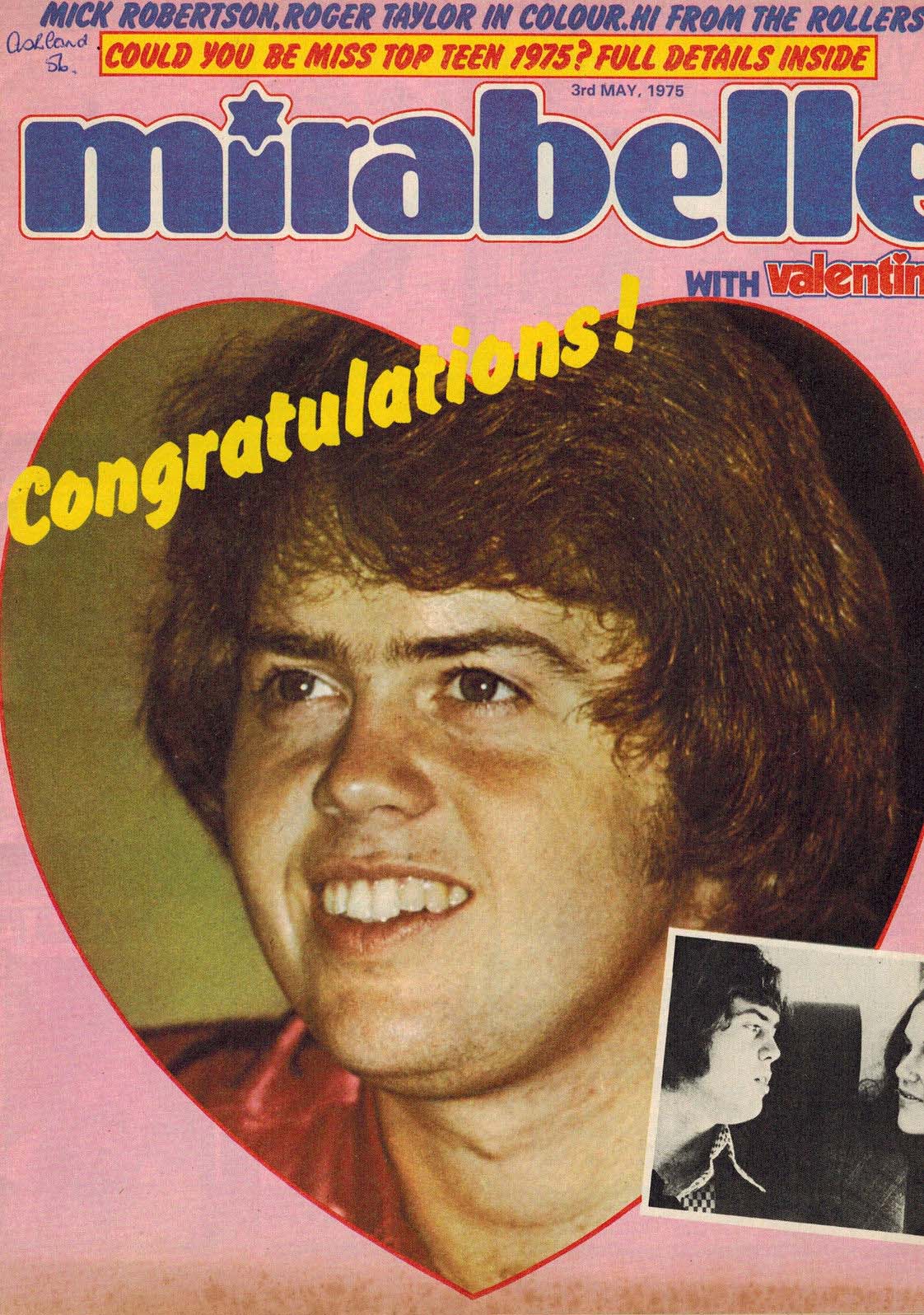 Mirabelle (IPC, 1968? series) 3 May 1975 — with Valentine (3 May 1975)