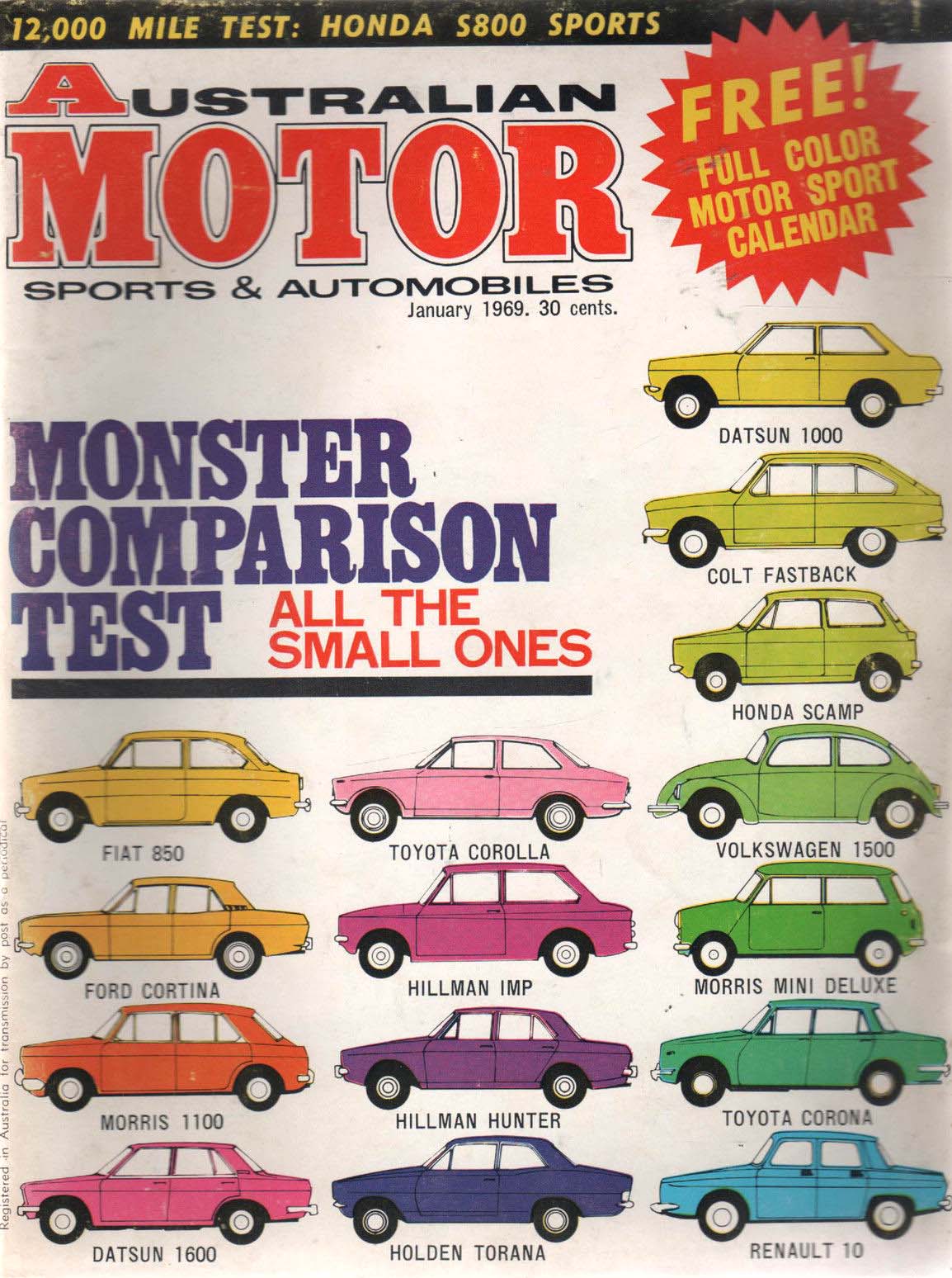 Australian Motor Sports and Automobiles (Cumberland, 1968? series) v24#1 (January 1969)