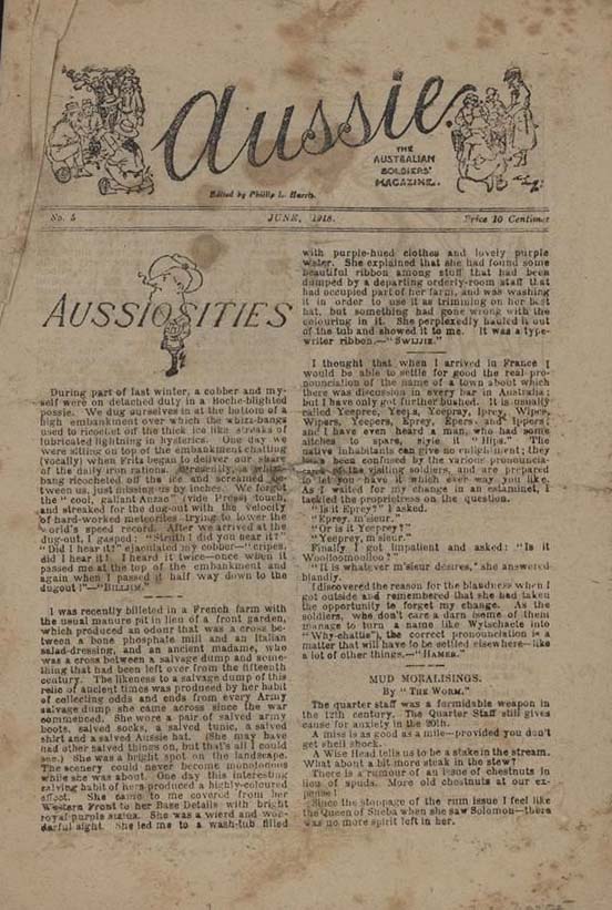 Aussie the Australian Soldiers' Magazine (Australian Imperial Force, 1918 series) #5 (June 1918)
