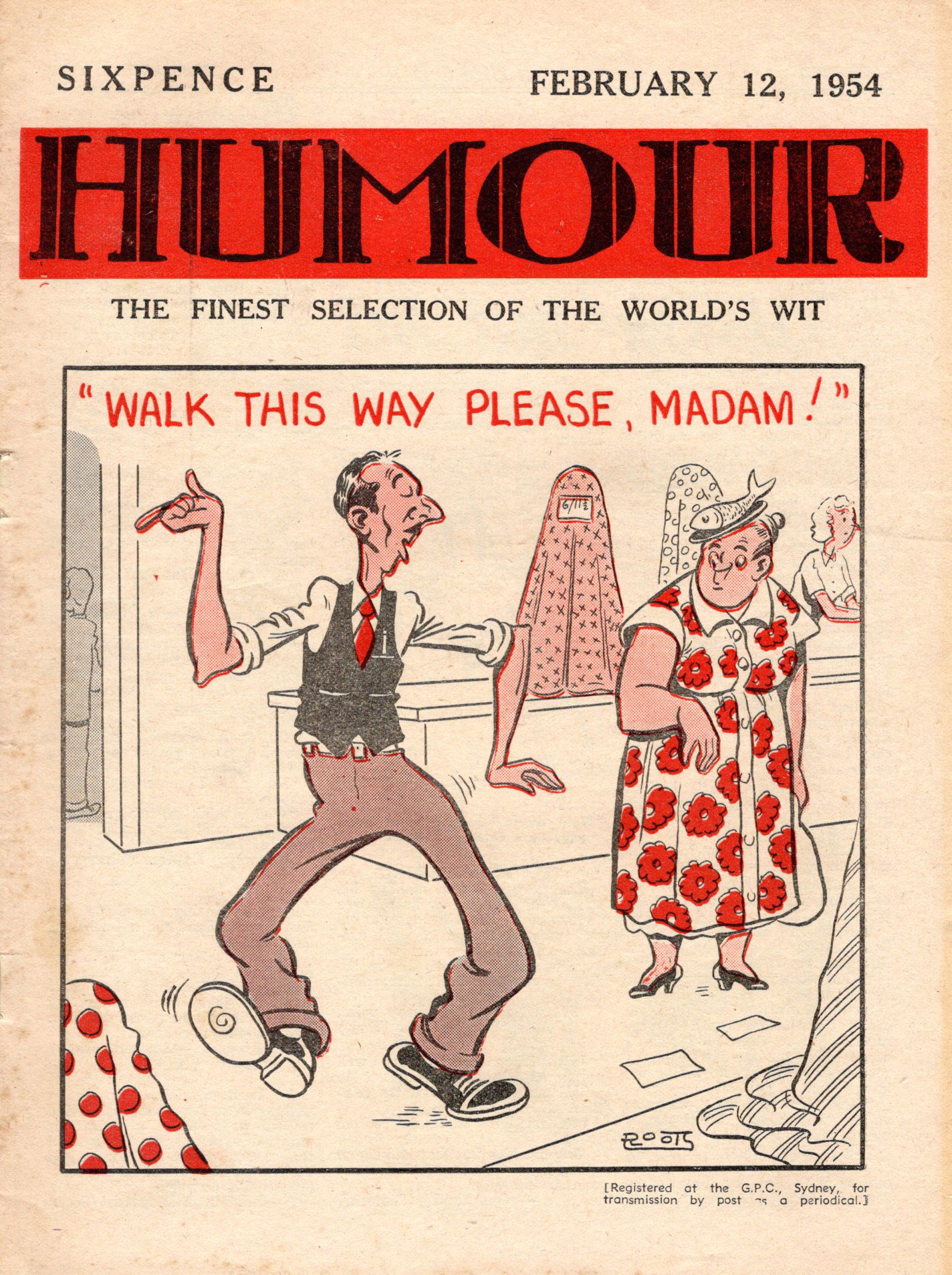 Humour (New Century, 1922 series) v34#7 (12 February 1954)